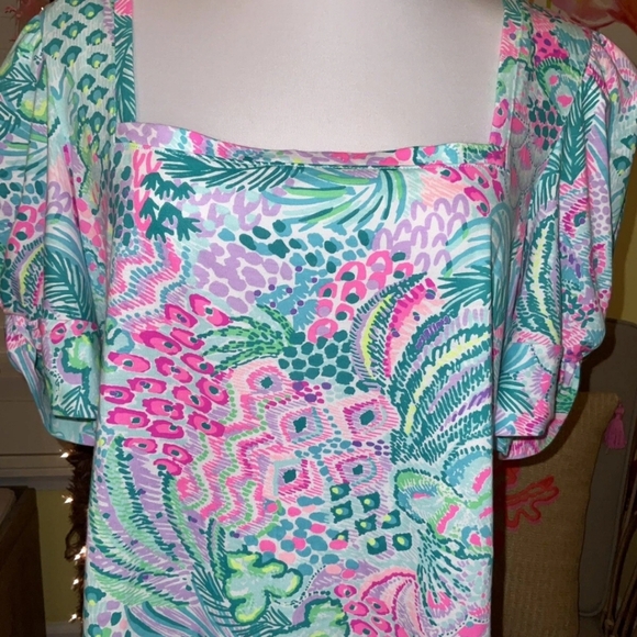 Lilly Pulitzer Hayon Short Sleeve  Dress (Banana Split) Size L - Picture 3 of 13